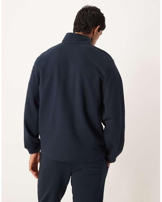 Sudadera Azul Marino De Corte Estándar Con Media Cremallera De (Parte De Un Conjunto) ASOS de hombre de color Blue