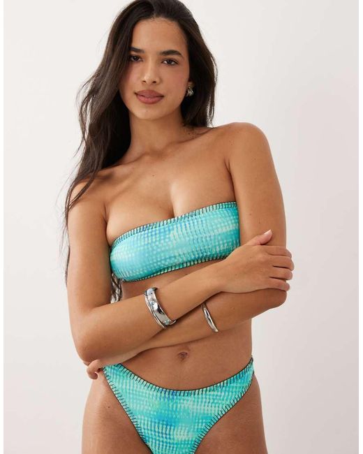 Kulani Kinis Green Summer Seas Bandeau Bikini Top