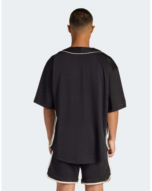 Adidas Black Stadium Mesh Baseball Shirt for men