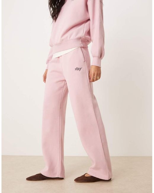 Abercrombie & Fitch Pink Side Logo High Rise Relaxed joggers Co-ord