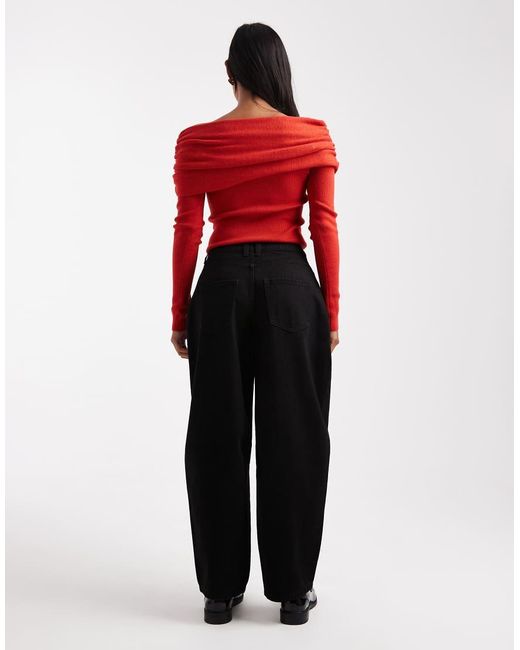 Miss Selfridge Red Barrel Leg Jean