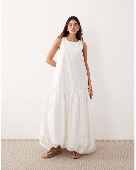 ARRANGE Natural Drop Waist Maxi Dress With Puffball Hem