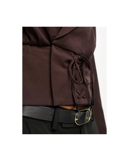 ASOS Cropped Lace Up Suit Jacket in Black for Men Lyst