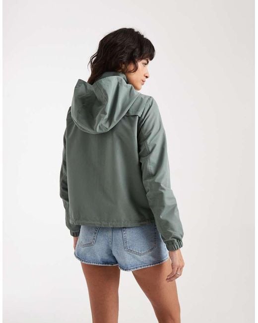 Vero Moda Blue Short Festival Rain Coat With Hood And Drawstring Hem