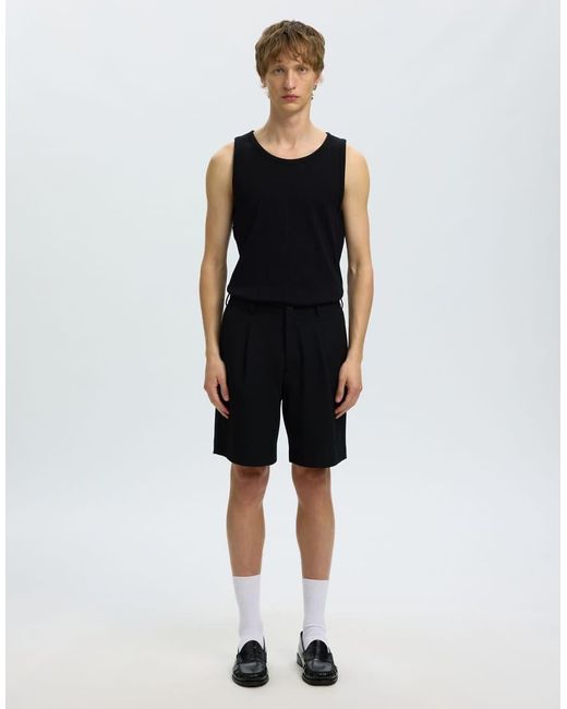 SELECTED Black Tank Top for men