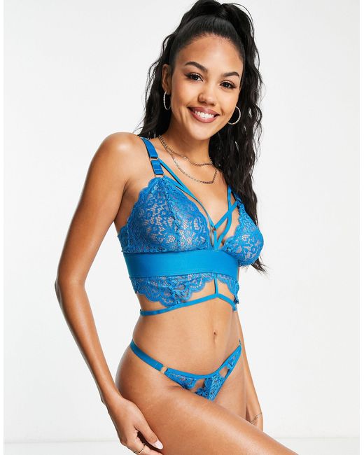 Tutti Rouge Blue Brooklyn Lace Strappy Thong
