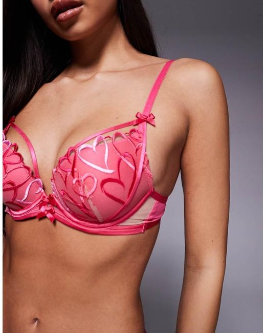 Ann Summers Red Love Struck Padded Plunge Bra