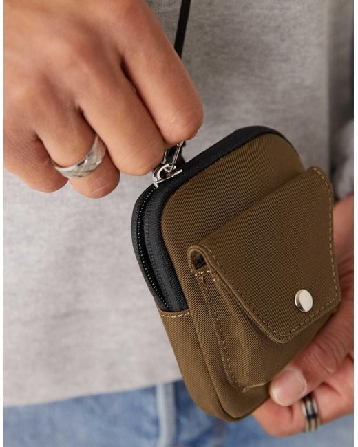 ASOS Gray Pouch With Strap for men