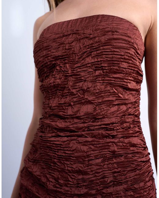 TOPSHOP Brown – trägerloses minikleid