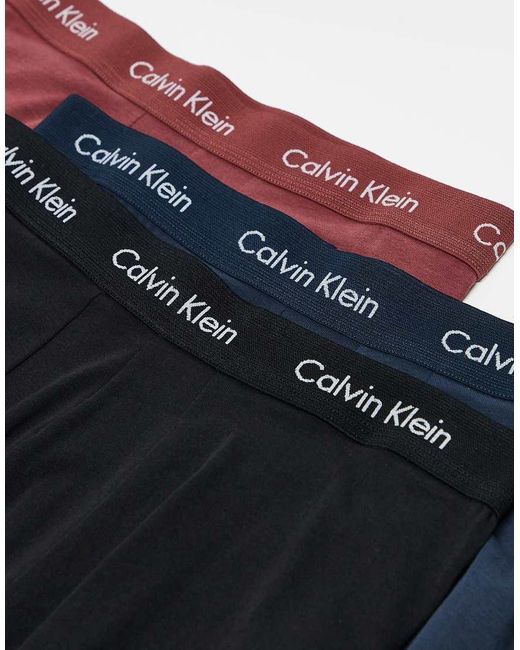 Calvin Klein Set Van 3 Boxershorts Van Stretchkatoen in het Blue voor heren