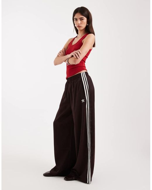Adidas Originals White Satin Wide Leg Trackies