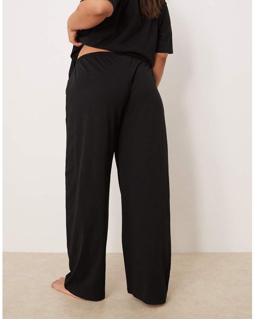 ASOS Black Asos Design Curve Mix & Match Cotton Pyjama Trouser