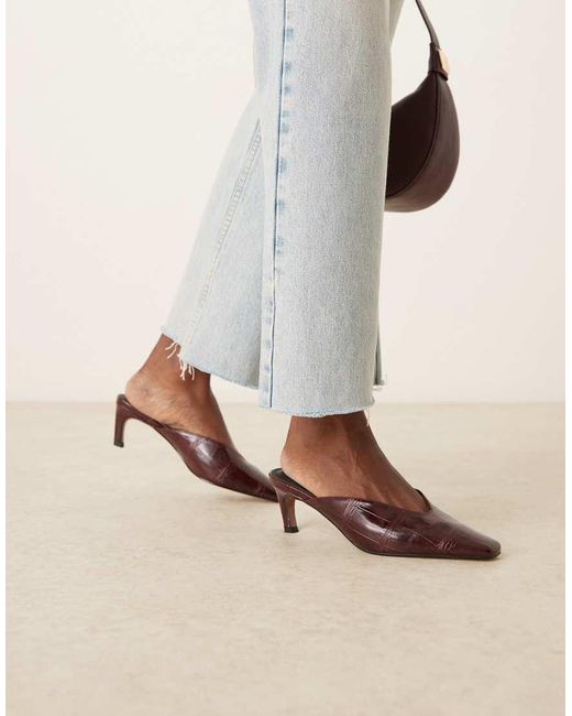 ASOS Natural Storm Chisel Toe Mid Heel Mules