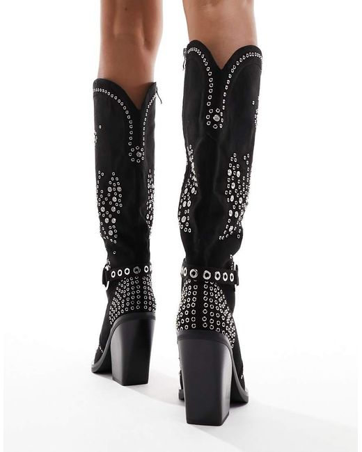 SIMMI Black Simmi London Delano Butterfly Embellished Western Boot