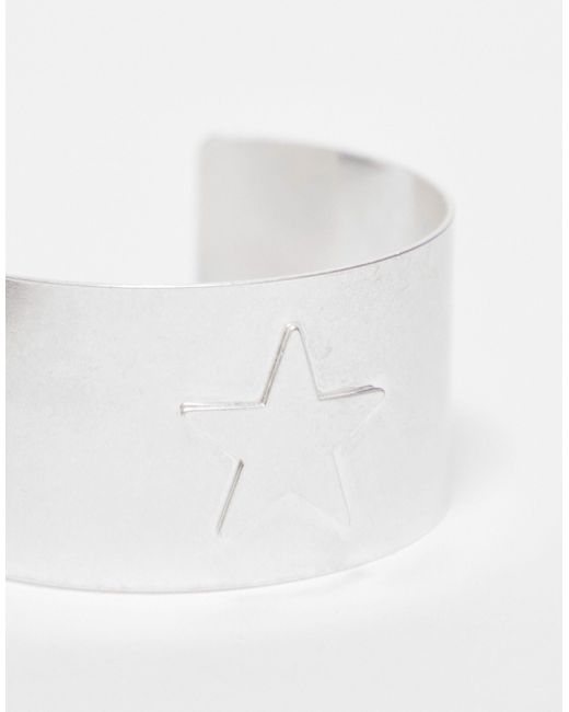 Reclaimed (vintage) White Unisex Bangle With Star