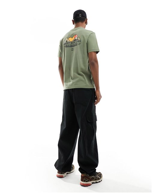 Tani - t-shirt kaki con stampa grafica sul retro di Napapijri in Green da Uomo
