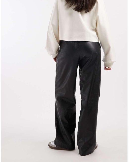 Vero Moda White Tie Waist Wide Leg Faux Leather Pant