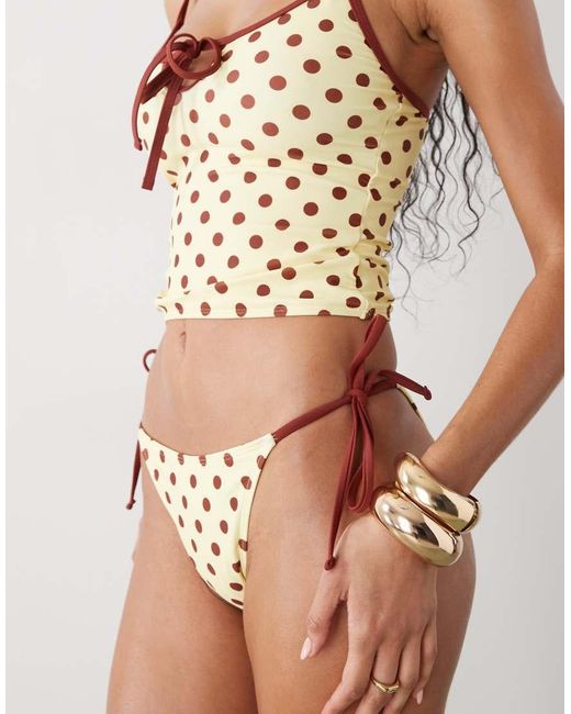 Reclaimed Vintage Multicolor Tie Side Bikini Bottom