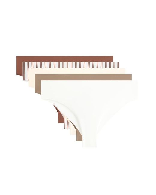 Oysho White 5 Invisible Laser-cut Polyamide Blend Brazilian Briefs