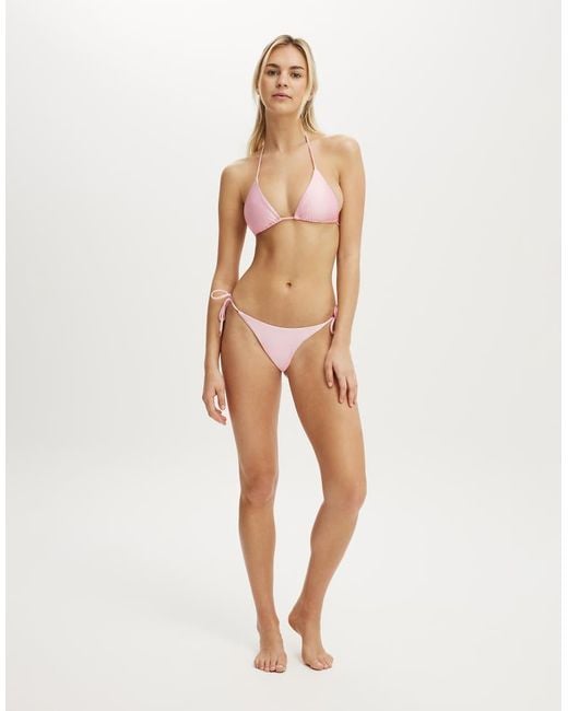 Cotton On Natural String Triangle Bikini Top