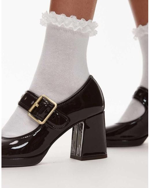 & Other Stories Black Premium Block Heel Mary Jane Shoes