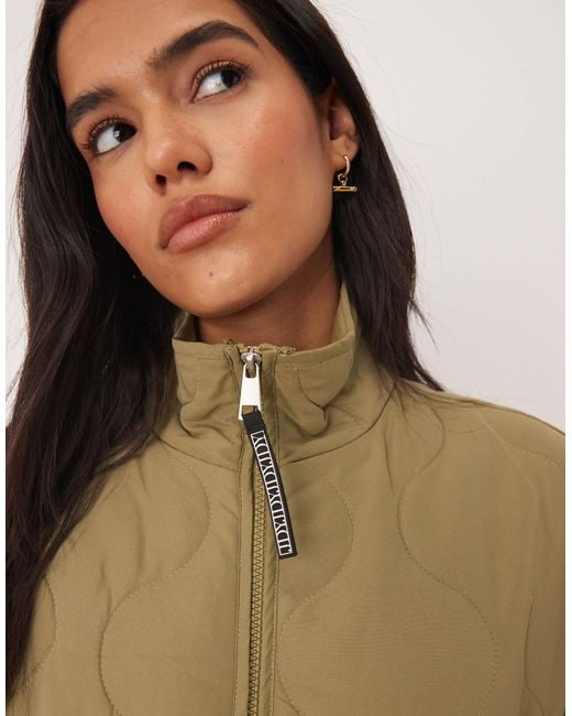 Jdy Natural Onion Quilted Zip Through Jacket