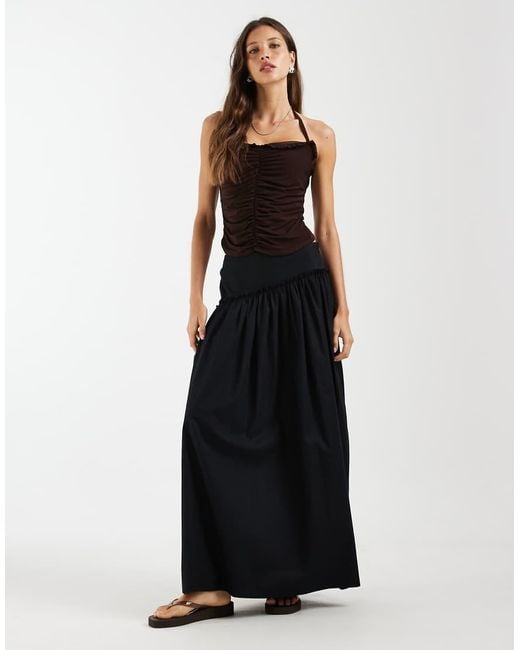 ASOS Black Ruched Halter Neck Cami Top