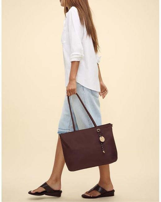 Stradivarius Stoffen Shopper Tas Met Hangertje in het Brown