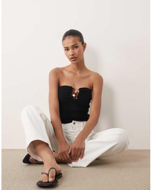 Cotton On Black Metal Trim Knit Bandeau