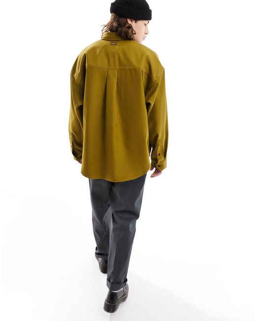 Chemise oversize boutonnée à manches longues - kaki G-Star RAW pour homme en coloris Yellow