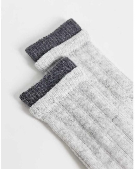 ASOS White Ribbed Socks With Layered Soft Frill Top