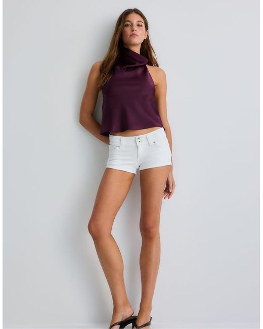 Stradivarius Purple Satin Effect Halter Top