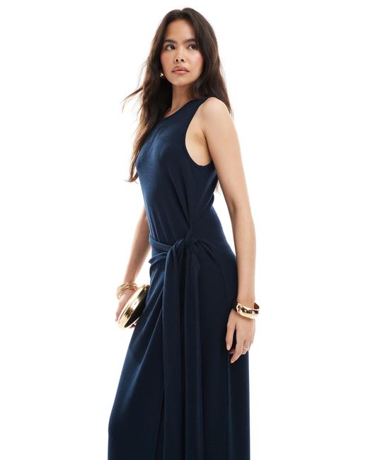 4th & Reckless Blue – ärmelloses, drapiertes maxikleid