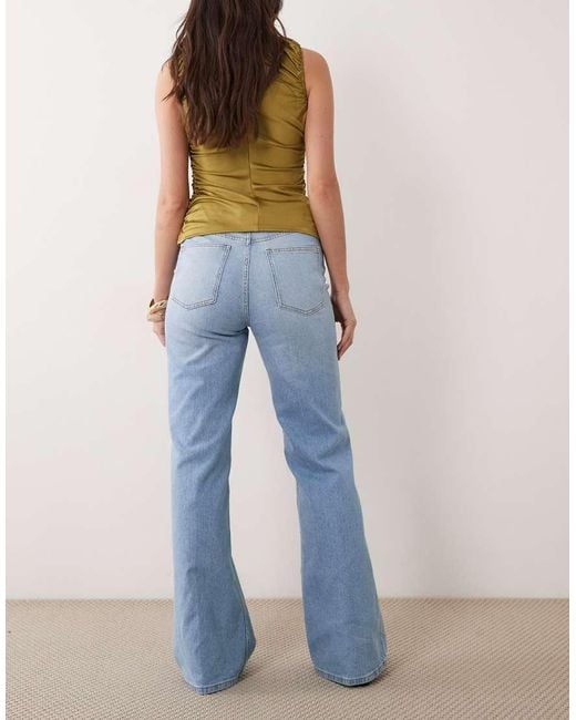 Mango Blue Brynn Cotton Rich Straight Jean With Pocket Detail