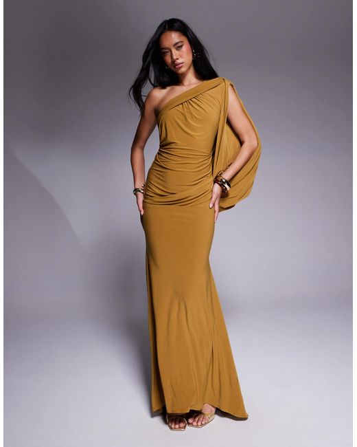 ASOS Metallic – premium – asymmetrisches maxikleid