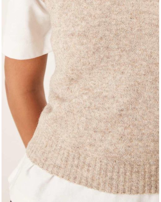 Glamorous White Knitted Crew Neck Vest Top