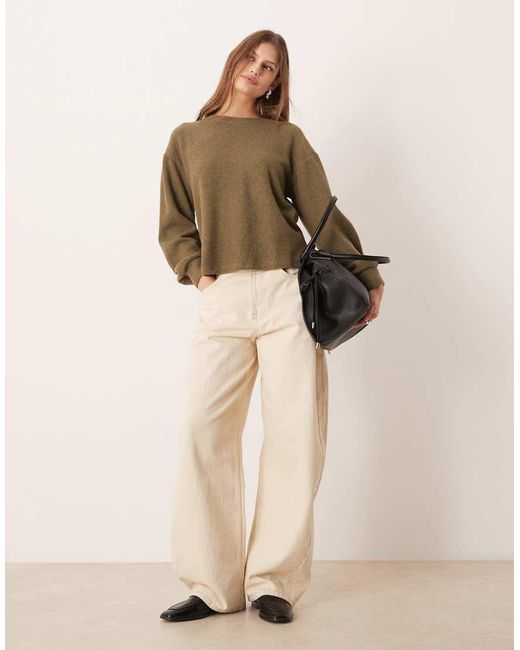 ASOS Natural Supersoft Brushed Cinched D-ring Detail Top