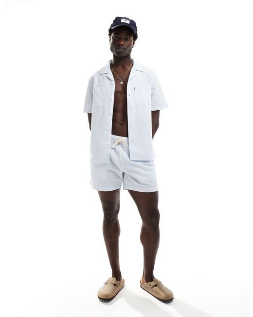Levi's – standard camp – hemd mit en streifen, kombiteil in White für Herren