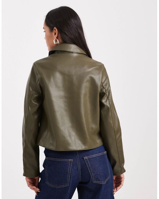 New Look Natural Pu Patch Pocket Jacket
