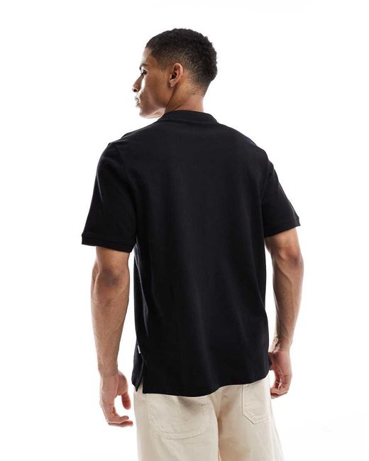 Jack & Jones Black Essentials Slim Fit Pique Logo Polo for men