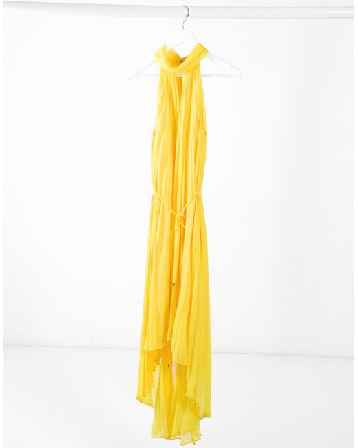 ted baker yellow pleated dress