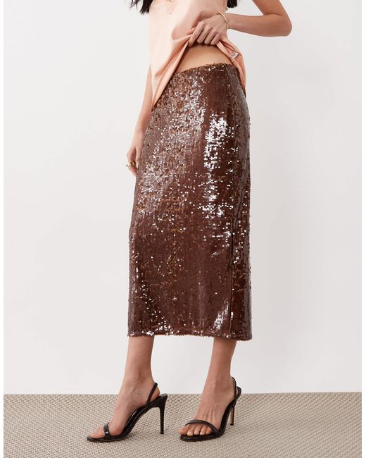 Mango Black Sequin Knee Length Skirt