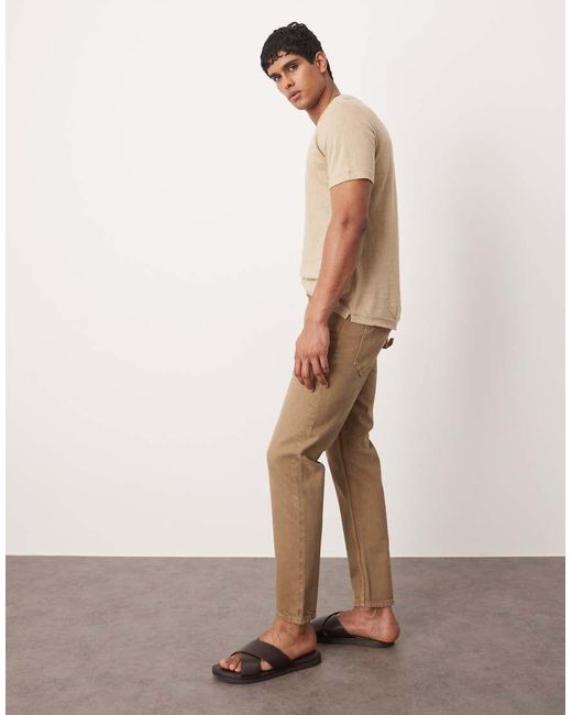 Mango Natural Benc Barrel Leg Jeans for men