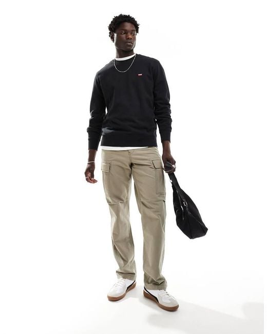 Levi's Black Levi' Original Hallmark Logo Sweatshirt for men