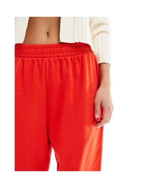 ASOS Red Sweat Trackies With Cuff