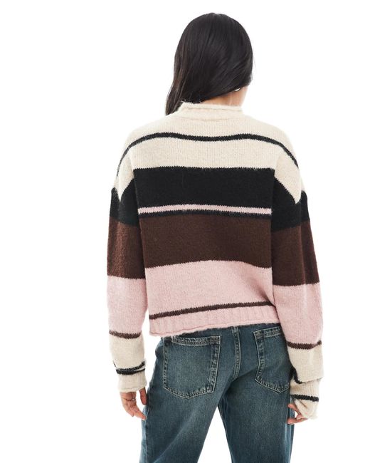 Daisy Street Multicolor Daisy Streer Turtle Neck Striped Sweater
