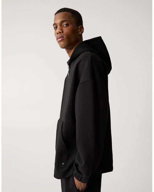 Pull&Bear Premium Hoodie in het Black voor heren