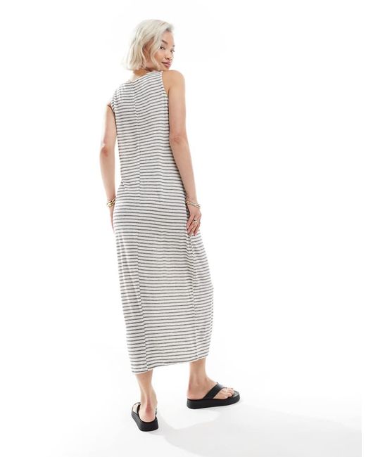 Vero Moda White Slubby Maxi Tank Dress