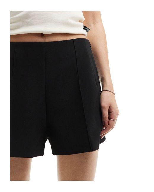 ASOS Black Tailored High Waist Seam Detail Shorts