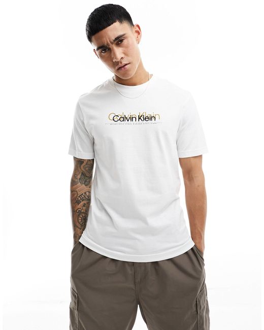 Calvin Klein White Logo T-shirt for men